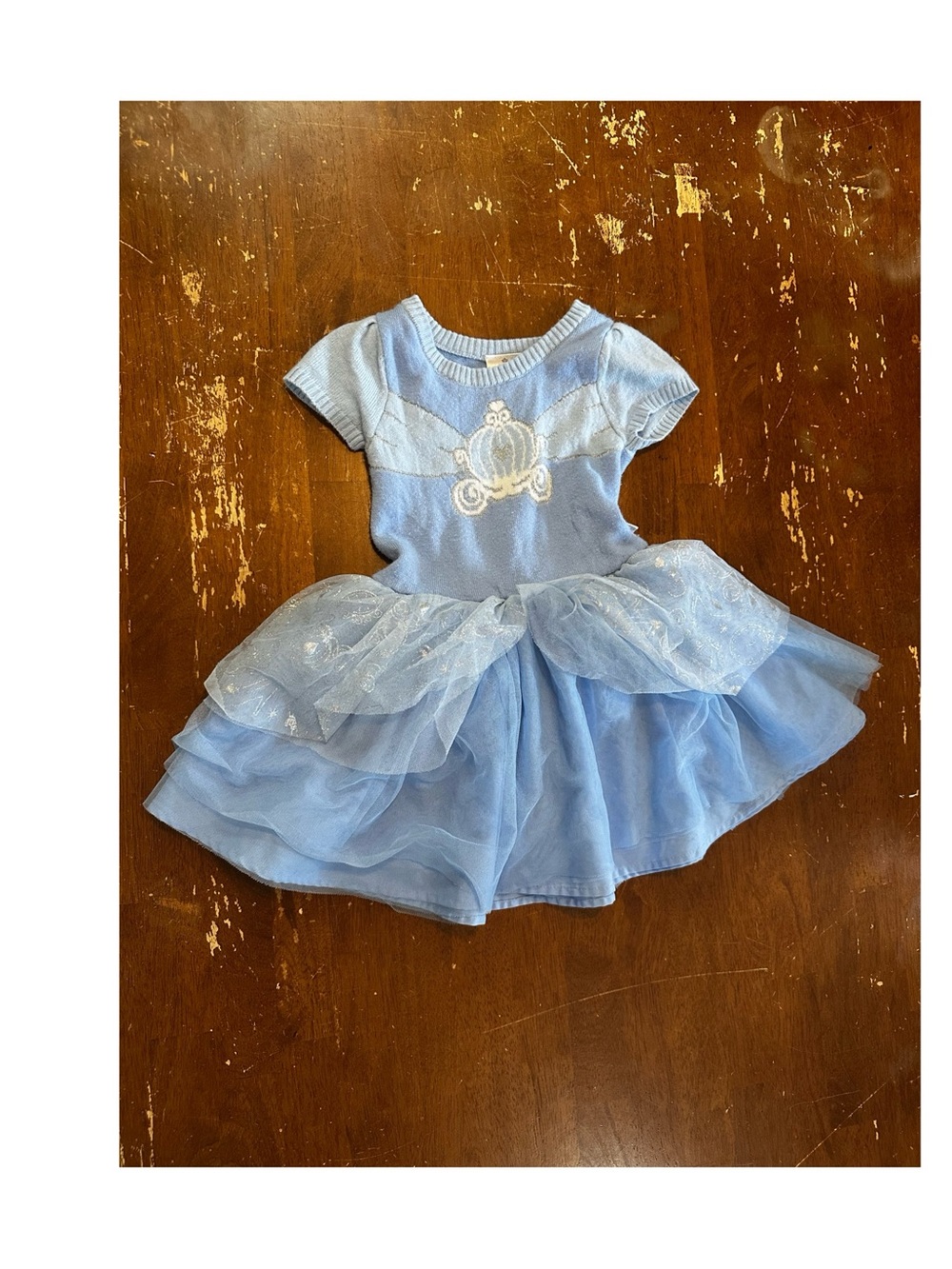 Disney Princess Light Blue Cinderella Costume Dress with Tulle Skirt Size 3T